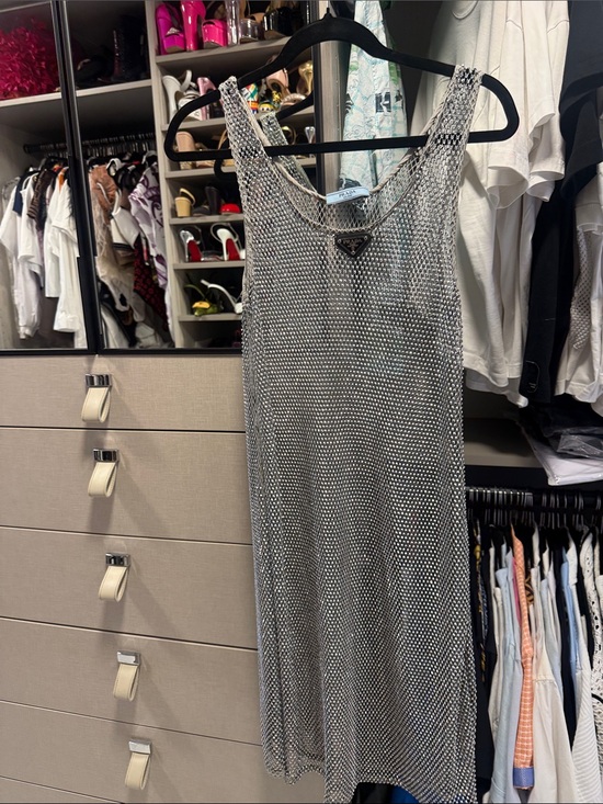 No brand Dresses & Skirts - Silver Metallic Mesh Midi Dress